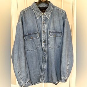 Weatherproof Brand Men’s Long Sleeve Denim Shirt w Side Pockets / Fleece Lining